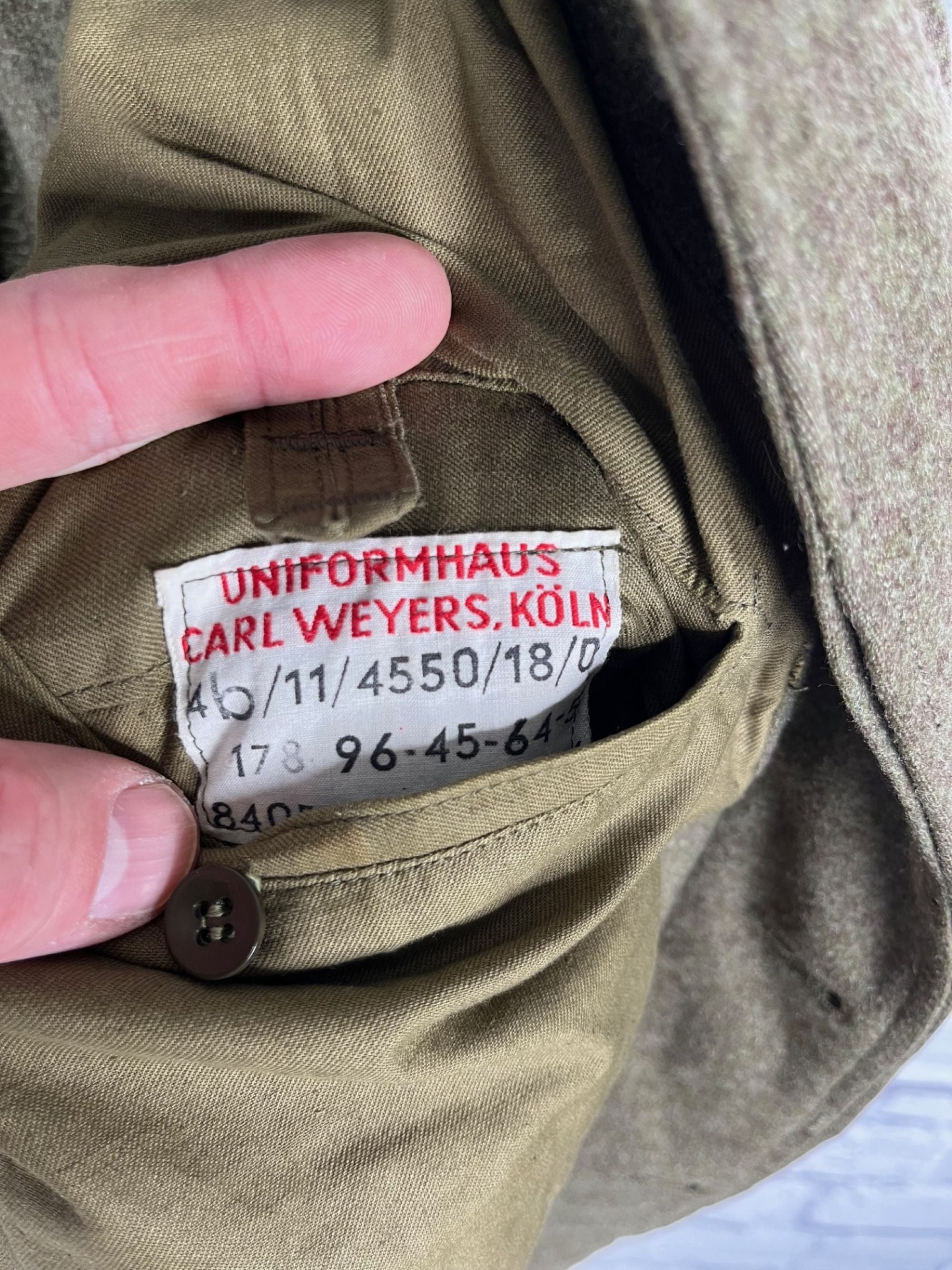 Vintage German Army Bundeswehr Wool Field Shirt Size: Medium #3