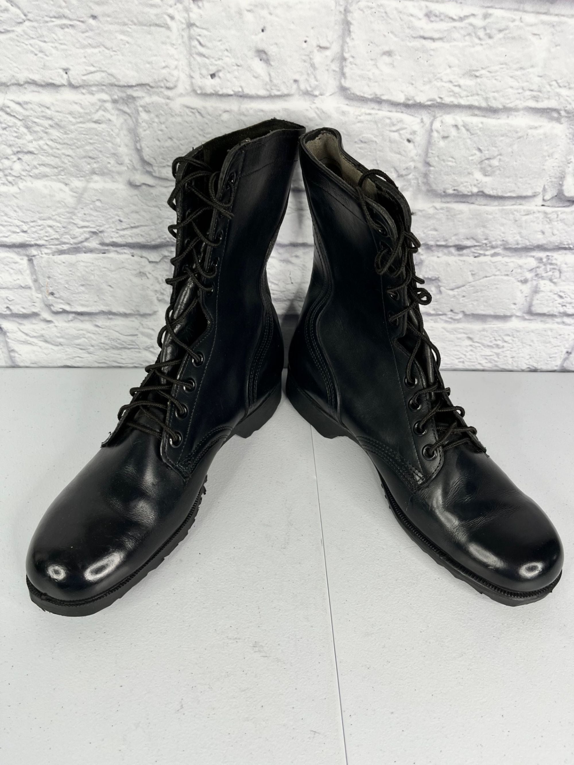 Vintage 1980s Black Leather Combat Boots Size: 11R - US Made
