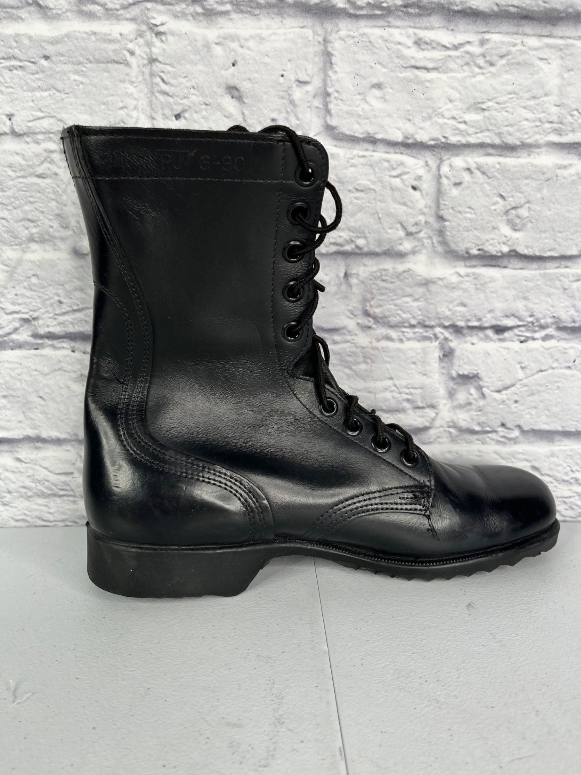 Vintage 1980s Black Leather Combat Boots Size: 11R - US Made