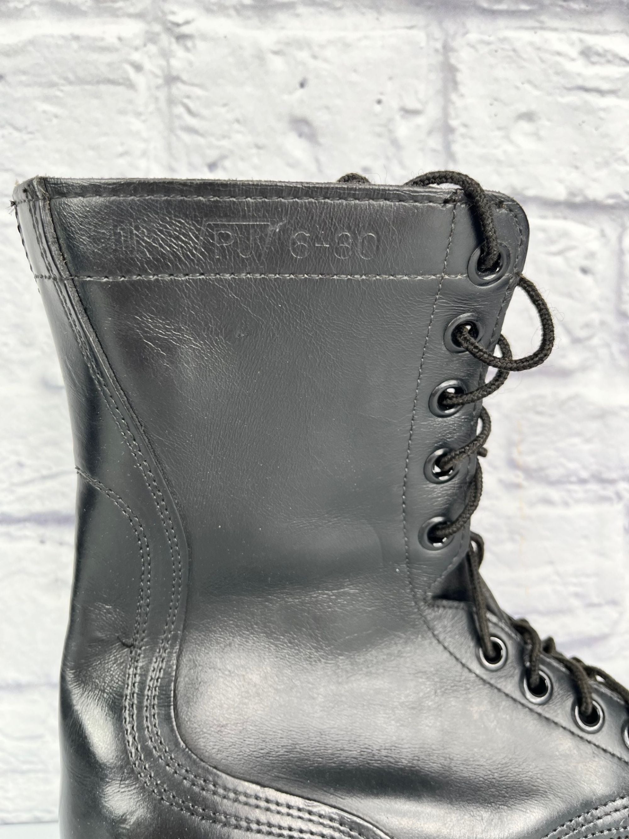 Vintage 1980s Black Leather Combat Boots Size: 11R - US Made