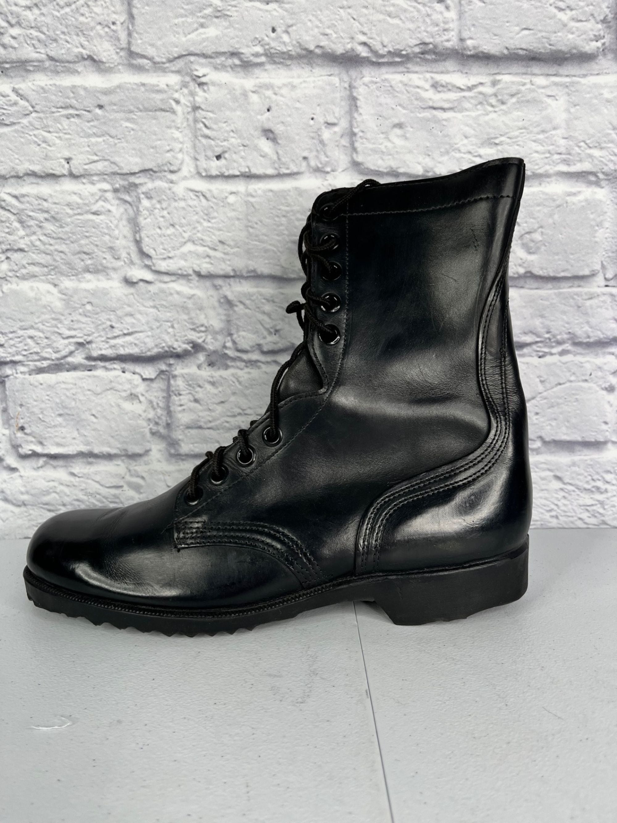 Vintage 1980s Black Leather Combat Boots Size: 11R - US Made