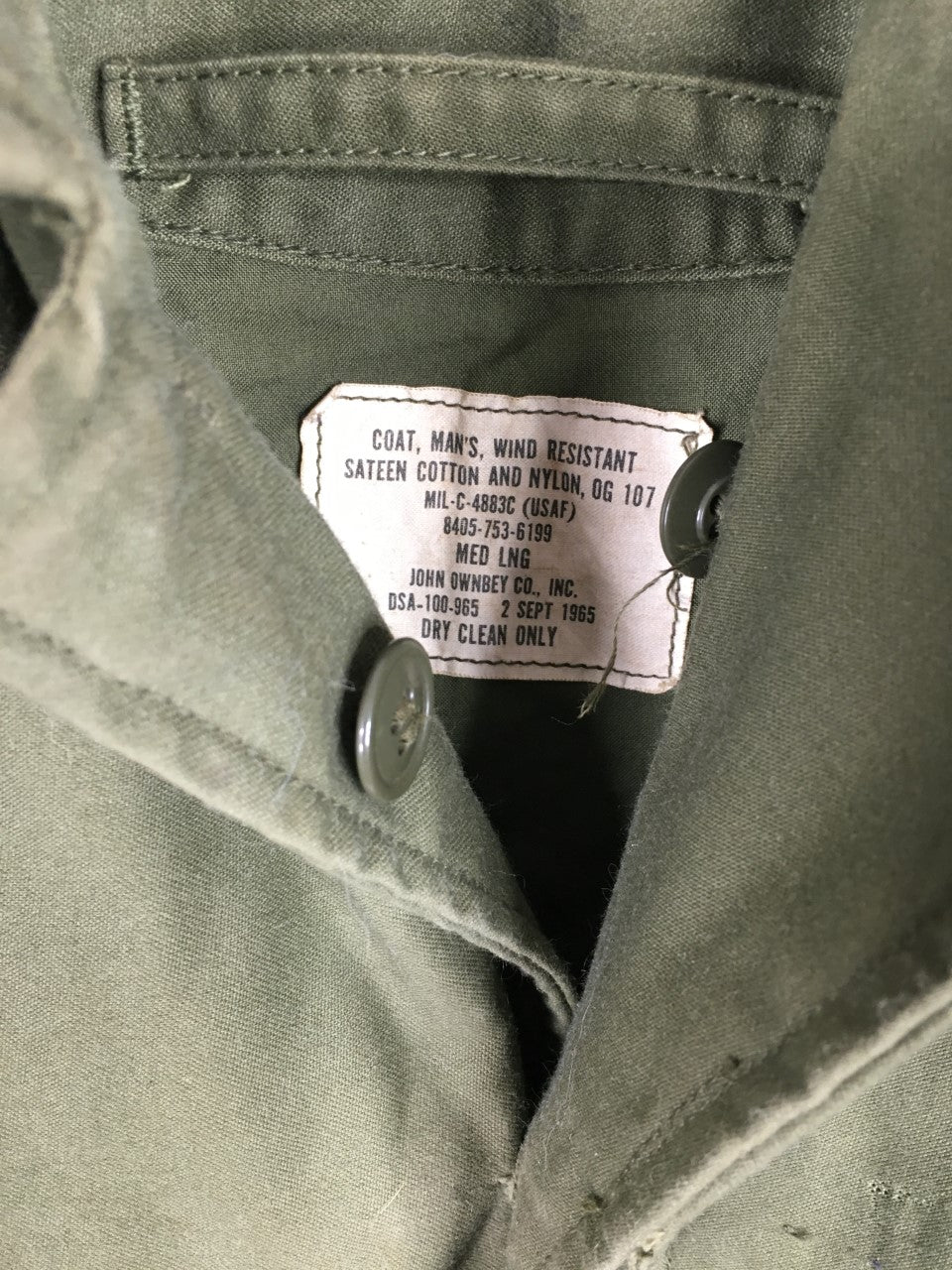 1960's USAF Field Jacket Size: Medium - Long