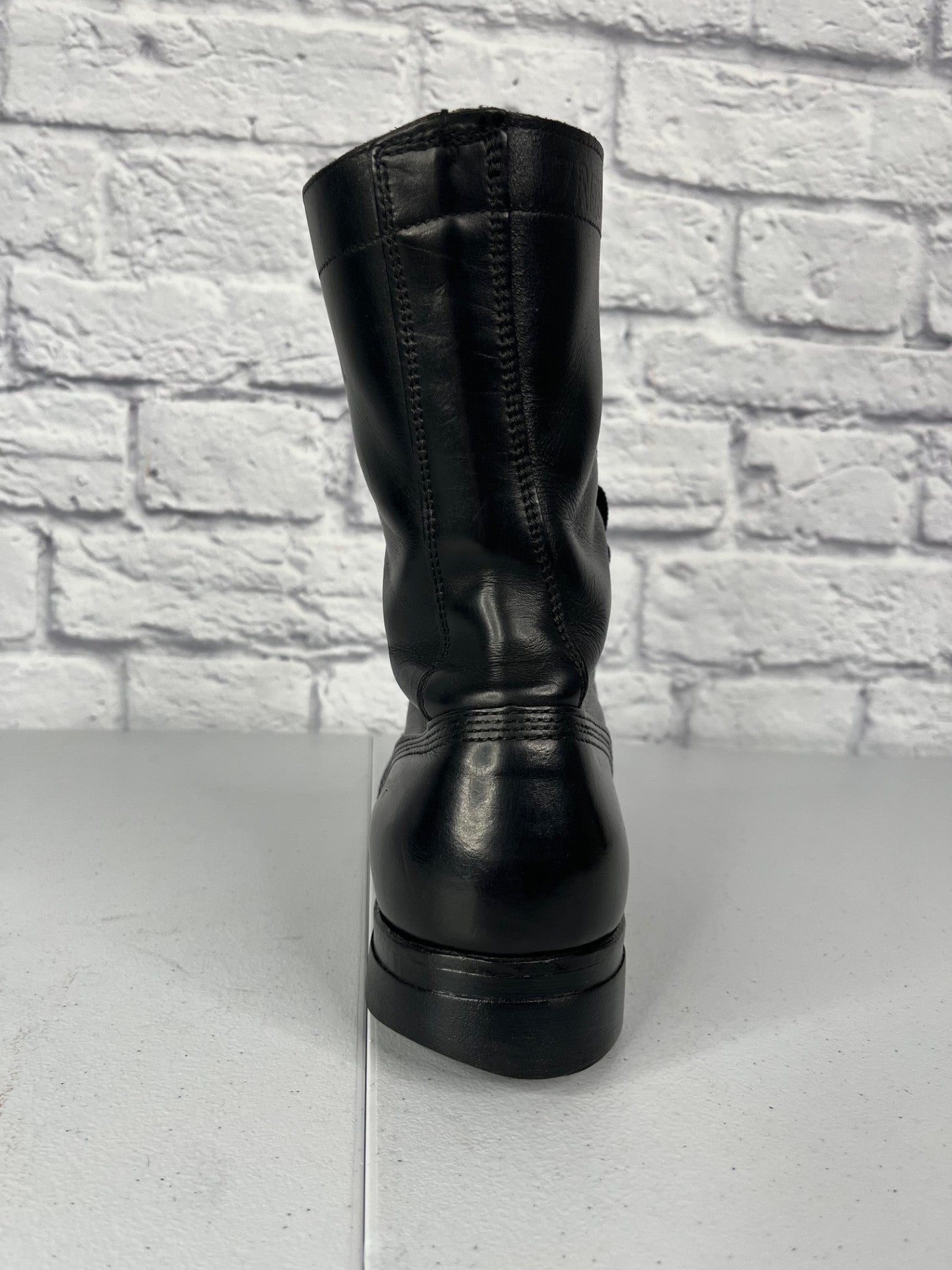 Vietnam Issue Black Leather Combat Boots w/ Zippers Size: 7R